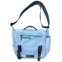  Patagonia Blue Mini Messenger Laptop Bag 14&quot; x 15&quot; Teal Zip Retro Stree... - $61.74