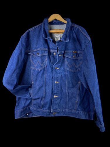Wrangler Cowboy Cut Denim Jean Jacket Size XXL 2XL Mens Vintage Unlined ... - $83.79