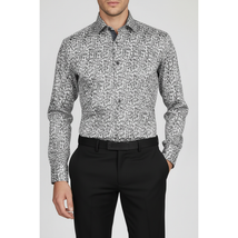 Men Shirt J.Valintin Turkey Usa Egyption Cotton High Neck 3T89-01 Gray image 9