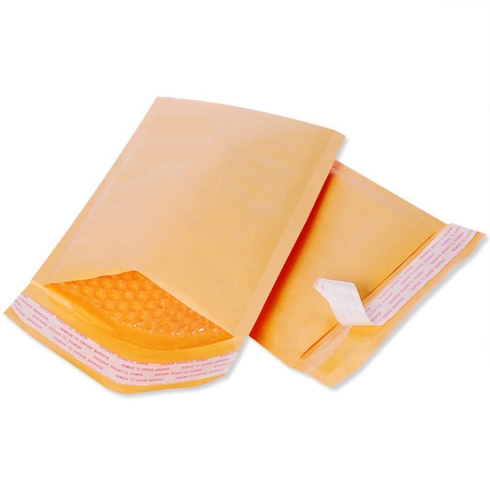 Primary image for 750 #000 Bubble Mailers Padded Envelopes Protective Bubble 4 X 8 Self Seal New