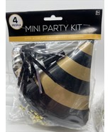 4 People Mini Party Kit Happy New Year Eve Hat Necklace Squawker  COMBIN... - $5.29