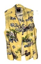 Harley Davidson Women’s Biker Hawaiian Yellow Collar Sleeveless Button T... - $380.79 MXN