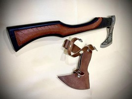 CUSTOM HANDMADE CARBON STEEL HATCHET DECORATIONS AXE TOMAHAWK HUNTING AXE - $102.00
