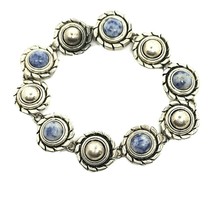 Vintage Silver Tone &amp; Blue Sodalite Bracelet - $17.81