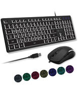 Macally Peripherals X9BLKEYLP7CB BACKLIT USB KEYBOARD MOUSE PC LARGE PRI... - €117,10 EUR