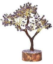 Feng Shui Tree with Purple Amethyst Chips Gemtree- 9 in - $58.41