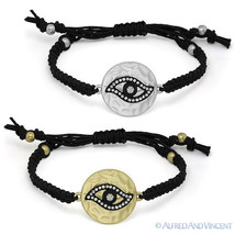 Evil Eye Luck Charm Greek Turkish Nazar Hamsa Judaica Kabbalah Macrame Bracelet - £12.74 GBP