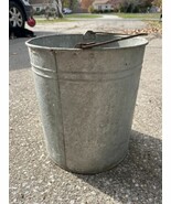 Vintage Galvanized Metal Trash Can Liner Insert Bucket Pail Handled 12.5” - $1,306.96 MXN