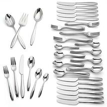Lenox Vernick 87 Piece Flatware Set Service For 12 Stainless 18/10 Groov... - $280.29 CAD