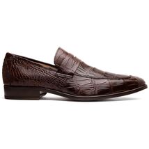 Men's Shoes Matteo Genuine Alligator Slip-On Loafer Brown image 2