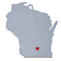Wisconsin State Madison Heart Ornament Christmas Decor USA PR244-WI - $4.99
