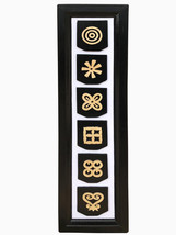 Hand carved Adinkra Symbols Ghana Vintage African Art Decorative Wall Frame - £51.95 GBP