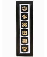 Hand carved Adinkra Symbols Ghana Vintage African Art Decorative Wall Frame - $65.00