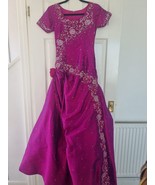 Ballgown prom  full length pinky purple dress, size 8 diamanté embroidery - £148.11 GBP