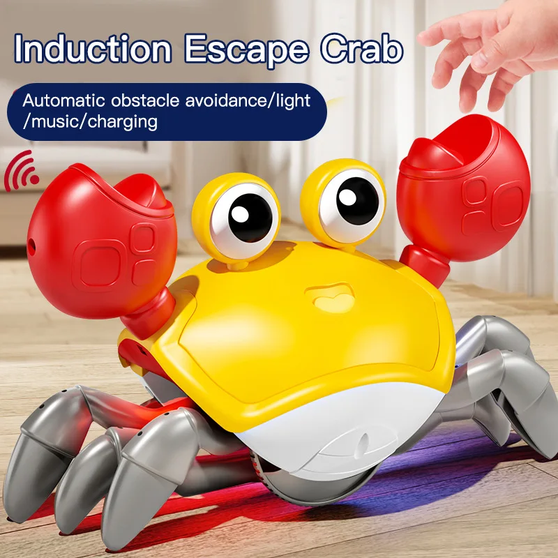 Baby Crawling Crab Toy Induction Escape Crab Rechargeable Electric Crab Run Away - £17.38 GBP