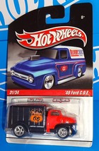 Hot Wheels 2010 Slick Rides #31 &#39;49 Ford C.O.E. Red &amp; Black PHILLIPS 66 - £9.39 GBP
