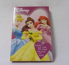 Walt Disney Princess Valentines 32 Fold &amp; Seal 8 Designs Paper Magic Group Nib - £3.98 GBP
