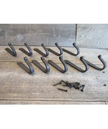 10 IRON COAT HOOKS HAT HAND FORGED 4&quot; LONG ANTIQUE STYLE HOOK ENTRY U-SH... - $28.99