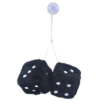 2pcs Long Hair Hot Stamping Dot Dice Plush Toy Cube Pendant Car Ornament Sieve   - $36.38