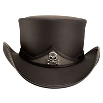 Pale Rider Top Hat | Skull Hat Band | Handmade Men&#39;s Steampunk Leather T... - $39.27+
