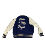 Skookum Virgin Wool Leather Sleeves Jacket Blue Wht Dixie Flyers &quot;Brian&quot;... - €138,95 EUR