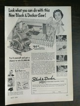 Vintage 1954 Black &amp; Decker Saw Full Page Original Ad  - $6.64