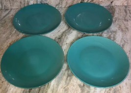 Royal Norfolk 10 1/2&quot; Ceramic Type Dinner Plates Set Of 4 Teal(New)SHIPS... - $70.26