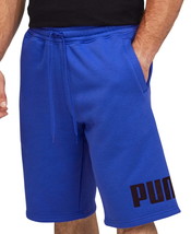 Puma Men&#39;s Big Fleece Logo 10in Shorts Royal Sapphire/Blk/Wht-2XL - £15.97 GBP