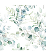 HAOKHOME 93042 Peel and Stick Wallpaper Boho Green/White Eucalyptus Leaf... - £17.56 GBP