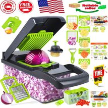 Ultimate 14-in-1 Food Chopper Set: Stainless Steel Blades and Storage Co... - $738.34 MXN