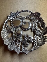 Arthur Court 2010 Signed 9&quot; Fruits &amp; Vines Aluminum Serving Plate Bowl - $34.99