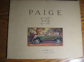 1927 Paige Original Color Brochure Paige Detroit 6-75 &amp; 6-65 Models - £66.17 GBP