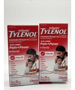 (2) Tylenol Infant Cherry Flavor Pain + Fever 1oz Simple Acetaminophen 1... - $9.56 CAD