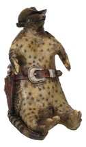 Western Cowboy Armadillo with Sheriff Gun Hat Badge Cell Phone Holder Figurine - £21.32 GBP
