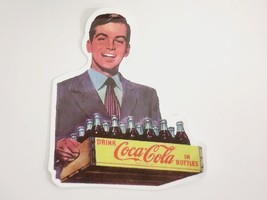 Man Holding Box of Soda Bottles Multicolor Classic Looking Sticker Decal... - $2.30