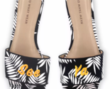Who What Wear Women&#39;s Sloane Black &amp; White Palm Slide Sandals See Ya New... - $64.73