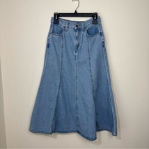 Levi&#39;s ICONIC Midi Denim Skirt Indigo Medium Wash Size 26 - $837.95 MXN