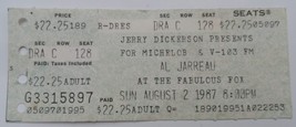 Al Jarreau 1987 Original Ticket Stub At The Fabulous Fox Jerry Dickerson Present - £6.18 GBP