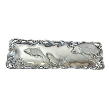 Vintage Arthur Court Rectangular Tray Bass Fish Sea Life Platter SIlver - $37.83