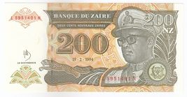 Zaire, 200 Nouveaux Zaires, 1994, P61, UNC - $10.40
