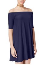 Planet Gold Womens Off Shoulder Mini Dress Color Navy Blue Size X-Large - £52.40 GBP
