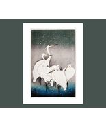 Group of Egrets Art Poster Print 12 x 16 in - £15.75 GBP