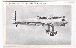 Ryan PT 21 US Army Air Corps Training Plane Monoplane Aircraft WWII postcard - £5.48 GBP