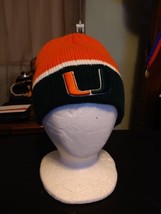 University Of Miami Hurricanes Knit Adult Beanie Stocking Winter Hat Cap T.E.I - £12.44 GBP