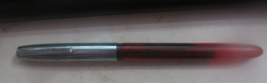 Vintage SHEAFFER 304 Nib Fountain Pen Translucent RED &amp; CHROME 5 1/4&quot; - $18.53