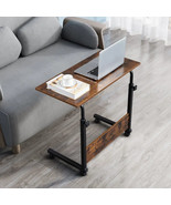 Rolling &amp; Height adjustable P2 15MM Chipboard &amp; Steel Side Table with Ba... - €58,63 EUR