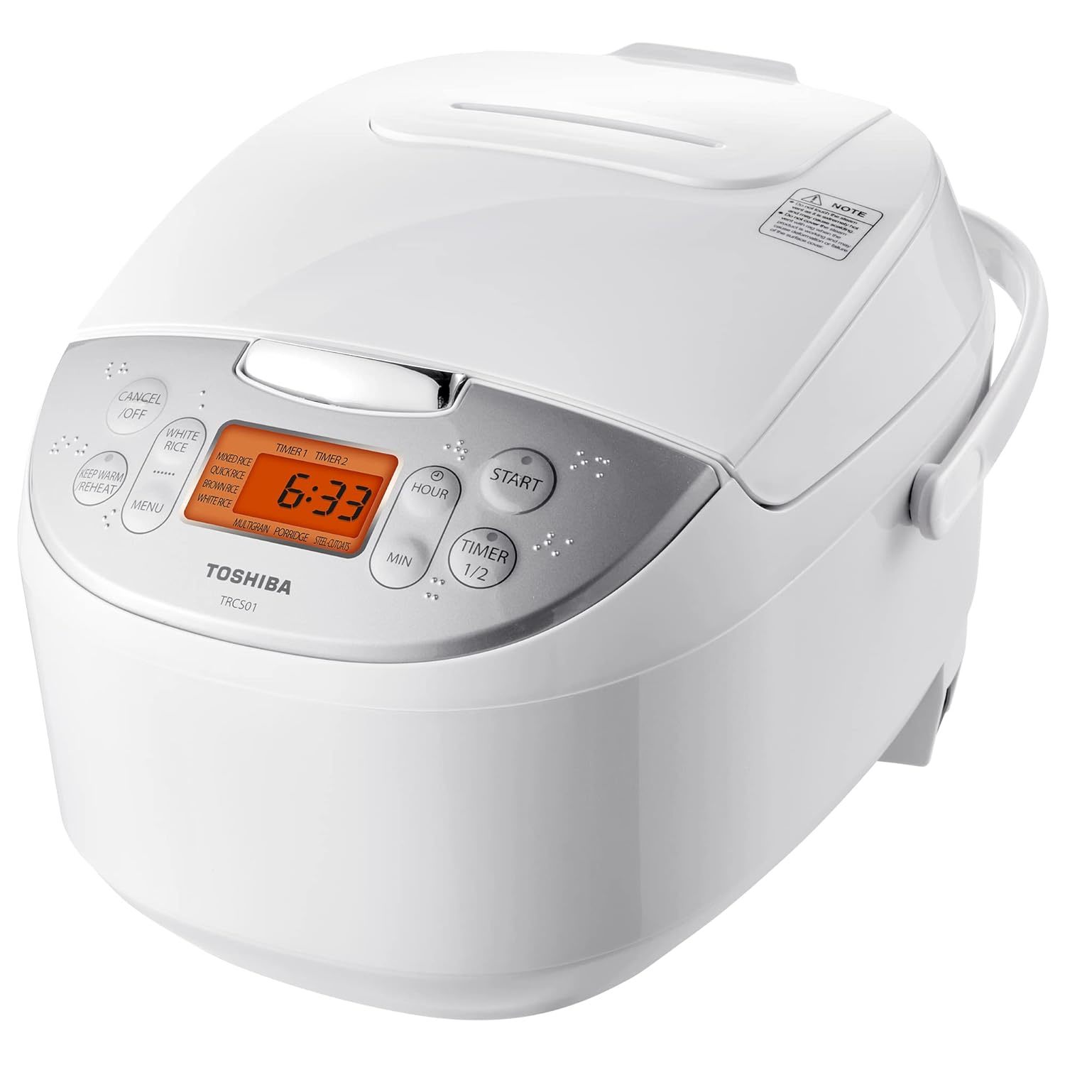 Toshiba Rice Cooker 6 Cups Uncooked (3L) with Fuzzy Logic and One-Touch Cooking,