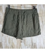 Gap Shorts Womens Size M Green Linen Blend Lightweight Drawstring Waistband - €10,29 EUR