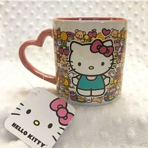 Hello Kitty Heart Handle &quot;Favorite Things&quot; 14oz Cafe Mug-NEW - £12.46 GBP
