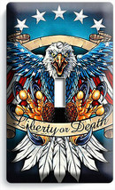 BALD EAGLE AMERICAN FLAG WINGS 1 GANG LIGHT SWITCH COVER WALL PLATES ROO... - £8.16 GBP